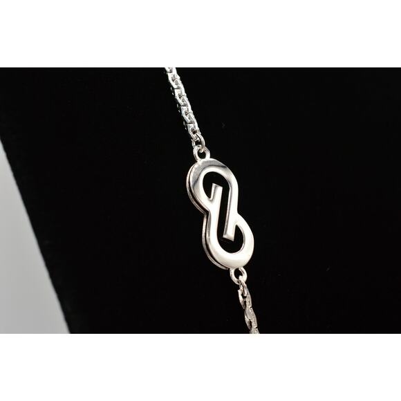 Vintage Givenchy 80s Logo Box Chain Necklace 36" Signed Runway Designer Jewelry - Picture 3 of 12